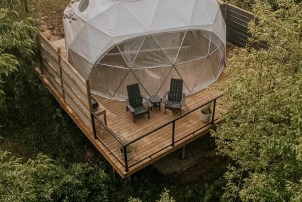 Enjoy a night under the stars in our 24 ft geodesic domes!