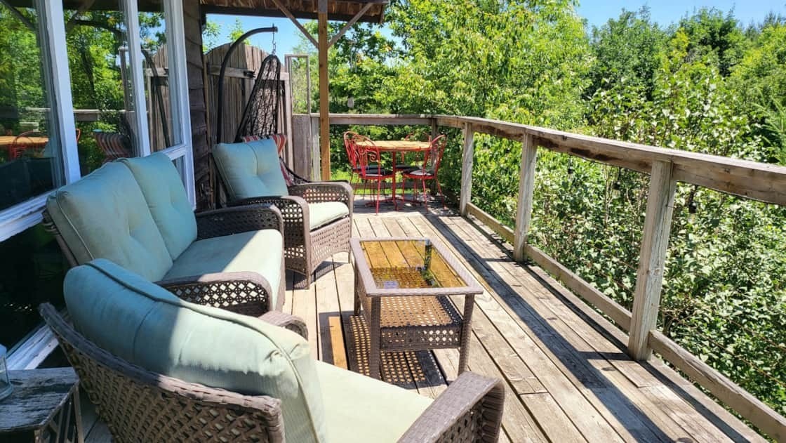 Back deck of a large cabin