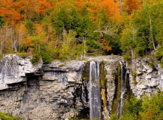 Waterfall in the fall