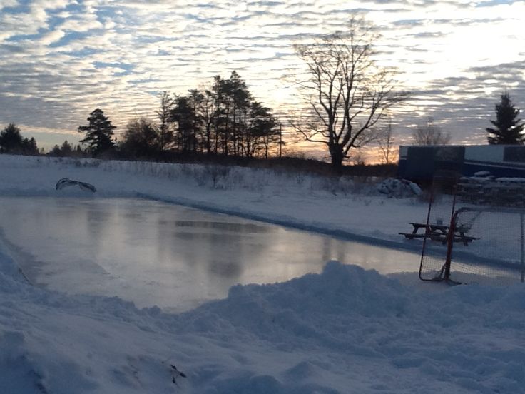 Photo of sunset over ice rink